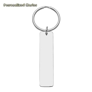 Rectangle Engraved Key Rings for Family Key Chain
