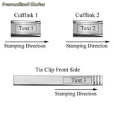 Personalized Name Date Cufflinks Tie Clip Set for Men