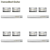 Personalized Name Date Cufflinks Tie Clip Set for Men