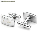 Personalized Name Date Cufflinks Tie Clip Set for Men