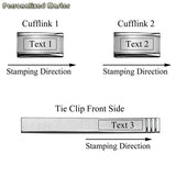 Personalized Name Date Cufflinks Tie Clip Set for Men