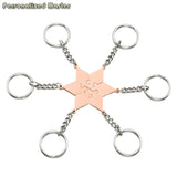 Rose Keychain Stainless Steel BFF Keyring Family Gift