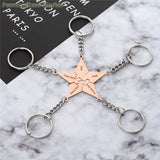Rose Keychain Stainless Steel BFF Keyring Family Gift