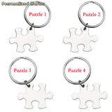 Family Name Keychains Stainless Steel Puzzle Keyring Gift