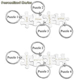 Family Name Keychains Stainless Steel Puzzle Keyring Gift