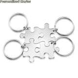 Family Name Keychains Stainless Steel Puzzle Keyring Gift