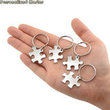 Family Name Keychains Stainless Steel Puzzle Keyring Gift