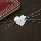 Heart Puzzle Pieces Friendship Pendant Necklace
