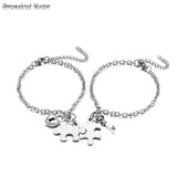 Customizable Name Puzzle Bracelet for Couples