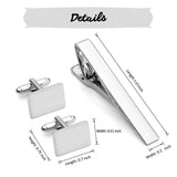 Personalized Stainless Steel Cufflinks Tie Clip Set for Men