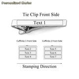 Personalized Stainless Steel Cufflinks Tie Clip Set for Men
