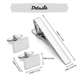 Personalized Stainless Steel Cufflinks Tie Clip Set for Men