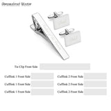 Personalized Stainless Steel Cufflinks Tie Clip Set for Men