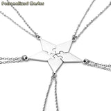 Personalized Pentagram Puzzle Pendant Necklace, Custom Master Name, BFF Gift