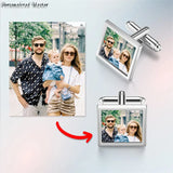 Custom Photo Cufflinks Engraved Picture Tuxedo Shirt Cuff Links