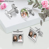 Custom Photo Cufflinks Engraved Picture Tuxedo Shirt Cuff Links