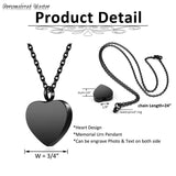 Heart Urn Ashes Pendant Necklace Memorial Jewelry Gift