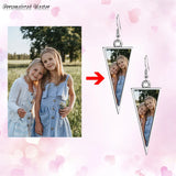 Photo Memorial Dangle Earrings Engraved Personalized Women's Jewelry