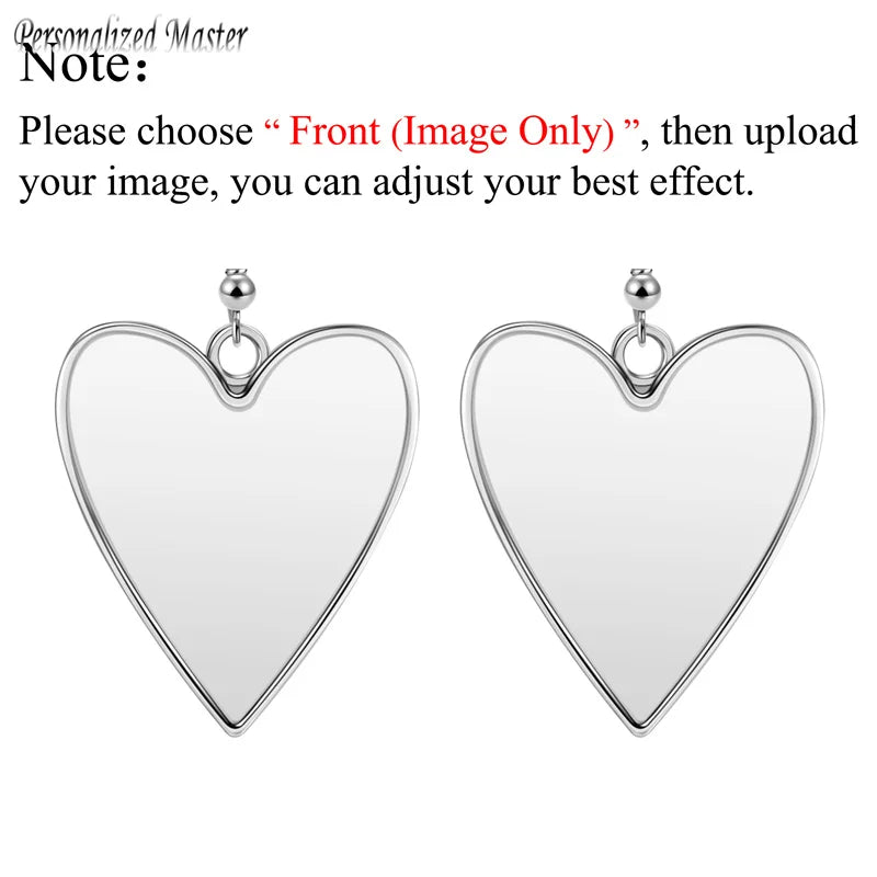 Photo Memorial Dangle Earrings Engraved Personalized Women's Jewelry