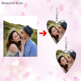 Photo Memorial Dangle Earrings Engraved Personalized Women's Jewelry
