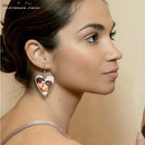 Photo Memorial Dangle Earrings Engraved Personalized Women's Jewelry