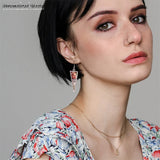Photo Memorial Dangle Earrings Engraved Personalized Women's Jewelry