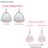 Photo Engraved Heart Triangle Earrings