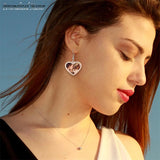 Photo Engraved Heart Triangle Earrings