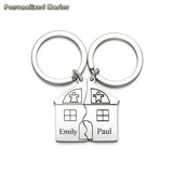 2pcs Matching House First Home Keychain Moving in Keyring Housewarming Gift