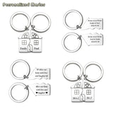 2pcs Matching House First Home Keychain Moving in Keyring Housewarming Gift