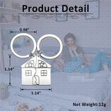 2pcs Matching House First Home Keychain Moving in Keyring Housewarming Gift