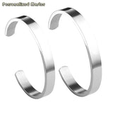 Personalized His Hers Bracelet Stainless Steel Cuff Bangle for Couples
