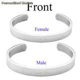 Personalized His Hers Bracelet Stainless Steel Cuff Bangle for Couples