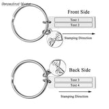 Alloy Pinky Promise Friendship Keychain Engrave Name Letter Words Keyring