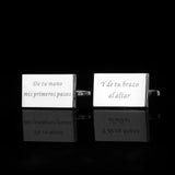 Engraved Metal Tuxedo Cufflinks for Men with Gift Box