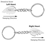 Engraving Date Heart Puzzle Key Chain Stainless Steel Keyring