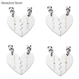 Engraving Date Heart Puzzle Key Chain Stainless Steel Keyring