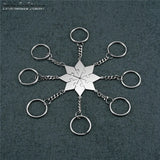 Sun Puzzle Keychain Set of 8 Stainless Steel Engraved Name Memorial Gift