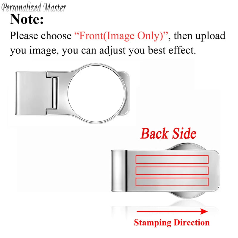 Personalized Engraved Picture Money Clip Gift for Him