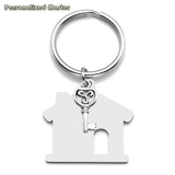 Engraved House Keychain - Stainless Steel - Housewarming Gift
