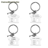 Engraved House Keychain - Stainless Steel - Housewarming Gift
