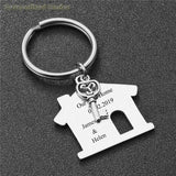 Engraved House Keychain - Stainless Steel - Housewarming Gift