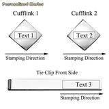 Personalized Steel Cufflinks Tie Clip Set for Mens Business Wedding