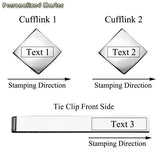 Personalized Steel Cufflinks Tie Clip Set for Mens Business Wedding