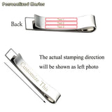 Personalized Engraved Stainless Steel Mens Tie Bar Clip