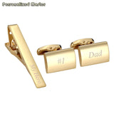 Personalized Master High Stainless Steel Cufflinks Tie Clip Bar Set