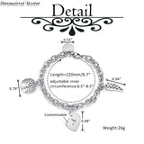 Letter Bracelet Stainless Steel Tree of Life Angle Wing Heart Charm Bracelets