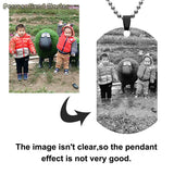 Personalized Calendar Date Photo Necklace with Engraved Name