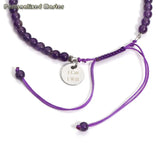 Personalized Stone Bracelet Engraved Name Stretch Braided Adjustable Jewelry