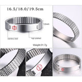 Personalized Medical Alert Bracelet Stainless Steel Engraved DIABETES